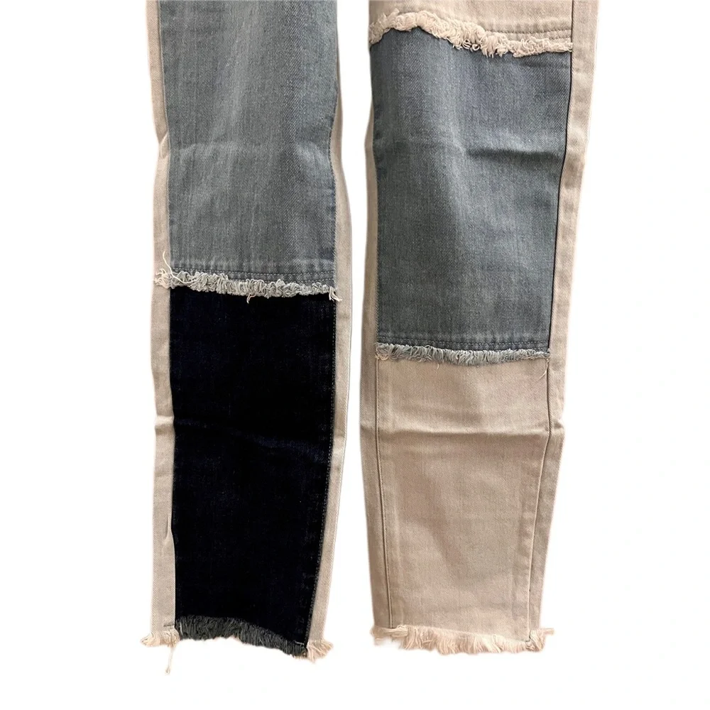 Momokrom Distressed Patchwork Denim Overalls Dolls Kill - Picture 7 of 12